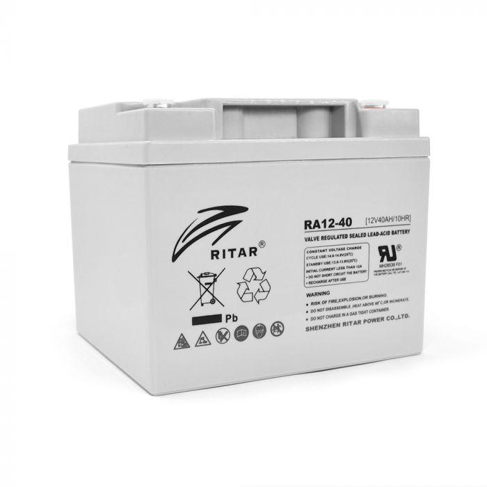 
					Акумуляторна батарея AGM RITAR RA12-40, Gray Case, 12V 40.0Ah ( 198 x166 x 169 ) Q1