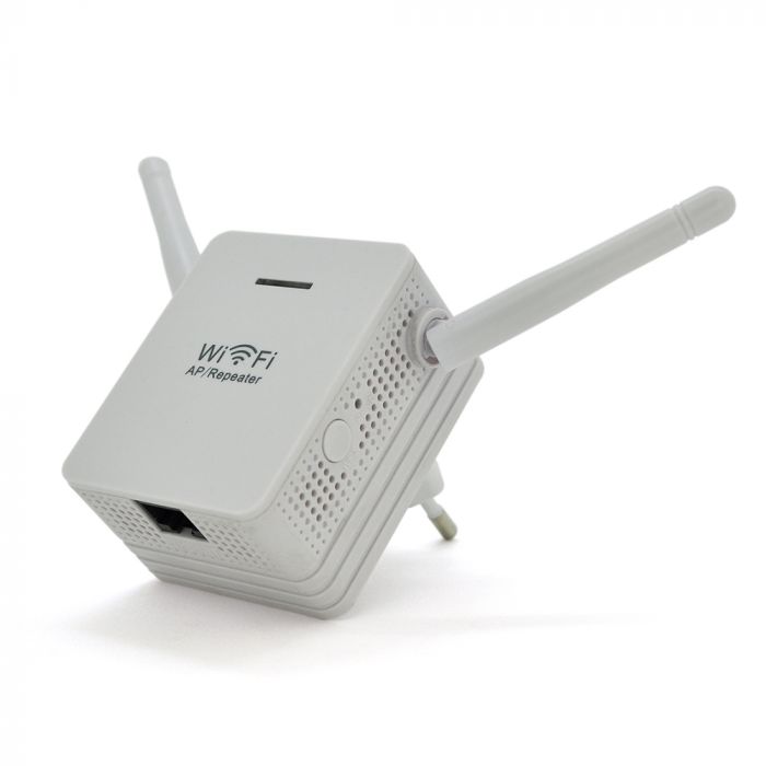 
					Підсилювач WiFi сигналу з 2-ма вбудованими антенами LV-WR06, живлення 220V, 300Mbps, IEEE 802.11b / g / n, 2.4GHz, BOX