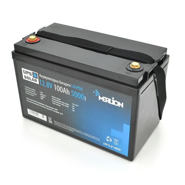
					Литий-железо-фосфатный аккумулятор Merlion LiFePO4 12.8V 100AH,(325x140x230), 3000 циклов