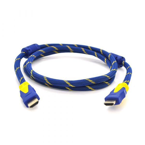 
					Кабель HDMI-HDMI 1.5m, v1.4, OD-8.0mm, 2 фільтра, обплетення, круглий Blue/Yellow, коннектор Blue/Yellow, (Пакет) Q200