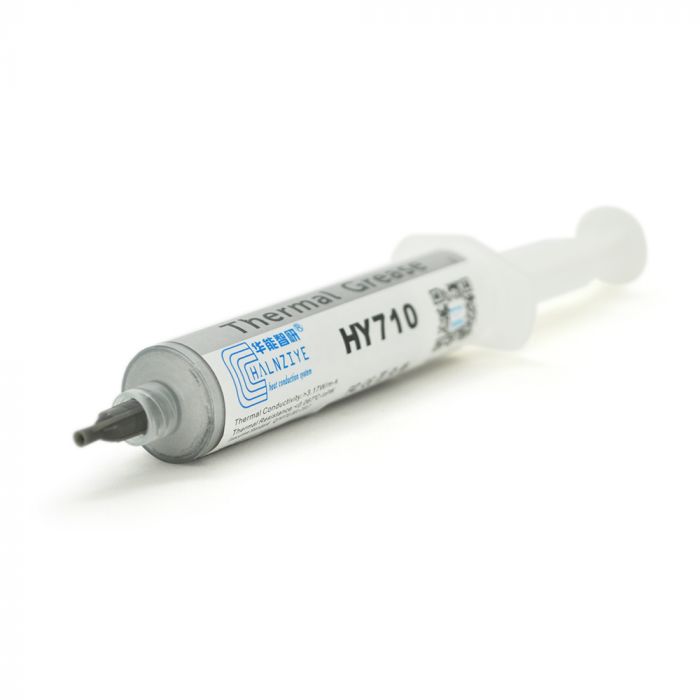
					Паста термопровідна HY-710 30g, шприц, Grey,> 3,17W / m-K, <0.067 ° C-in² / W, -30 ° ≈240 °, OEM Q5