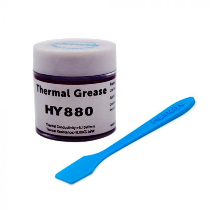 
					Паста термопровідна HY-880 10g, банку, Grey,> 5,15W / m-K, <0.004 ° C-in² / W, -30 ° ≈340 °, Блистер Q50