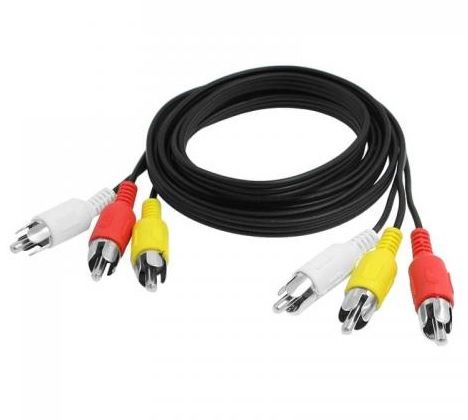 
					Кабель Audio-Video 3хRCA (тато) => 3хRCA (тато), CCA, круглий, Black, 1,2 м, (OEM)