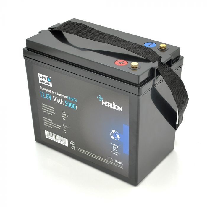 
					Литий-железо-фосфатный аккумулятор Merlion LiFePO4 12.8V 50AH (229x138x210), 3000 циклов