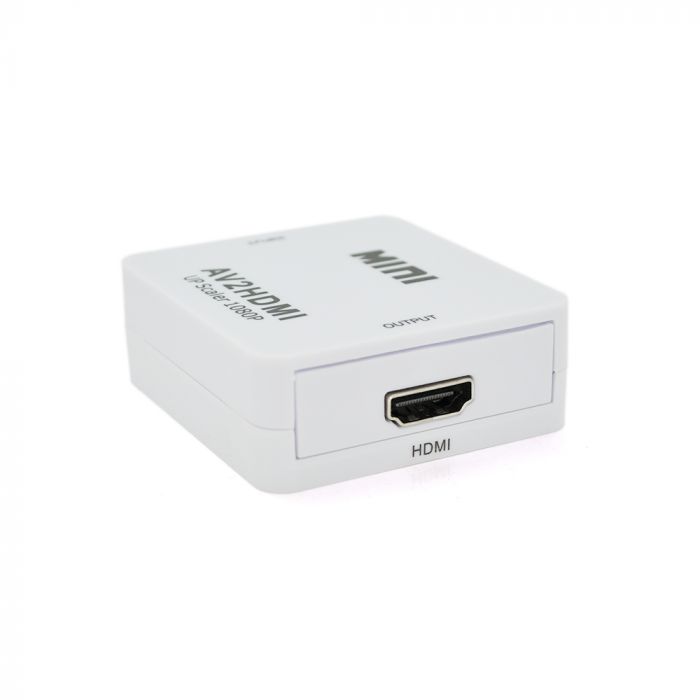 
					Конвертер Mini, AV to HDMI, ВХІД 3RCA (мама) на ВИХІД HDMI (мама), 720P / 1080P, White, BOX