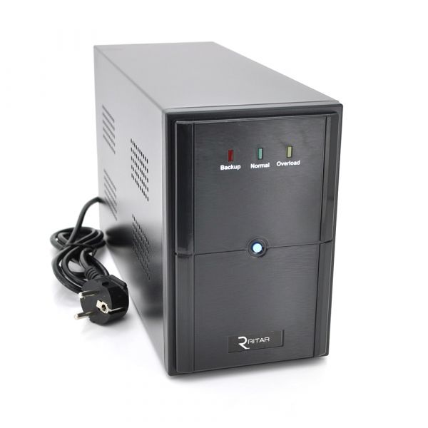 
					ДБЖ Ritar E-RTM600L-U (360W) ELF-L, LED, AVR, 2st, USB, 2xSCHUKO socket, 1x12V7Ah, metal Case  Q4 (370*130*210) 4,8 кг (310*85*140)
