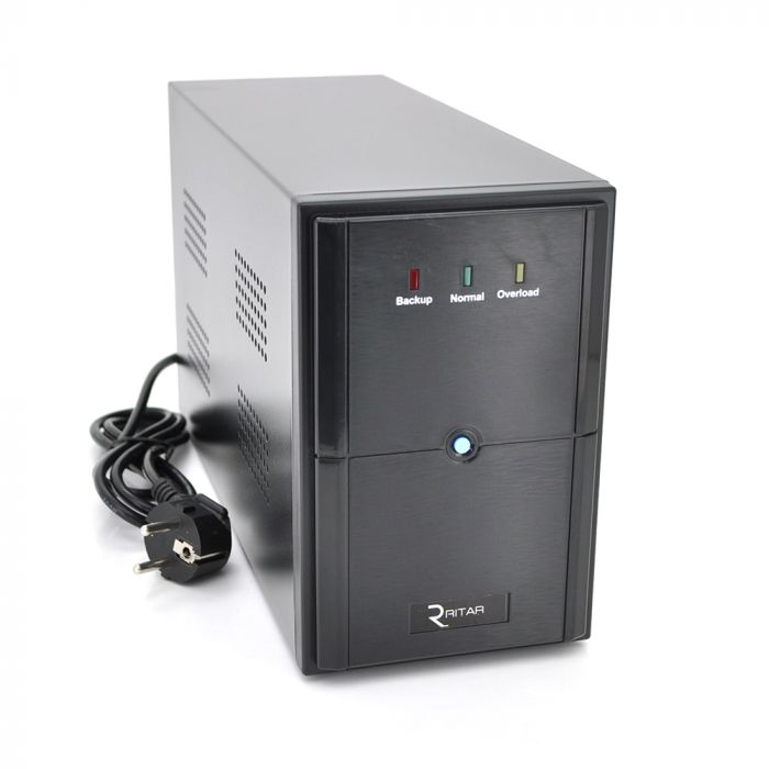 
					ДБЖ Ritar E-RTM600L-U (360W) ELF-L, LED, AVR, 2st, USB, 2xSCHUKO socket, 1x12V7Ah, metal Case  Q4 (370*130*210) 4,8 кг (310*85*140)