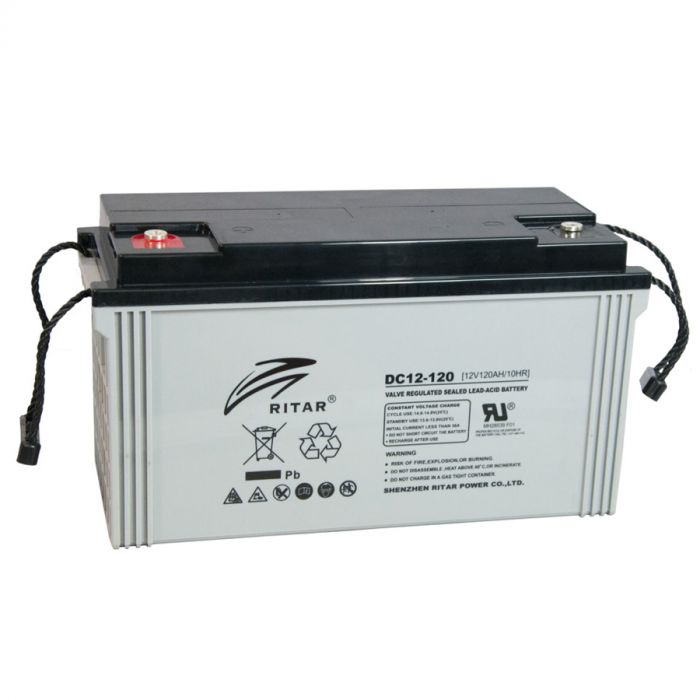 
					Акумуляторна батарея AGM RITAR DC12-120, Gray Case, 12V 120Ah ( 407 x 177 x 225) Q1