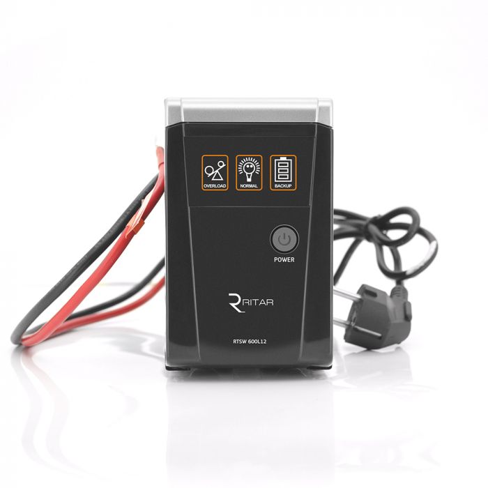 
					ДБЖ з правильною синусоїдою RITAR RTSW-600 LED, 12В, під зовнішній АКБ, Q4 (320*132*210) 4,2 кг (260*85*140)