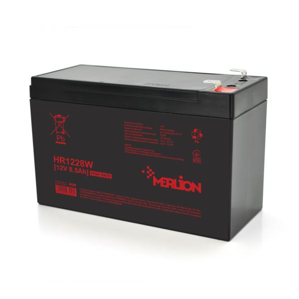 
					Аккумуляторна батарея MERLION HR1228W, 12V 8,5Ah  ( 151 х 65 х 94 (100) ) Black