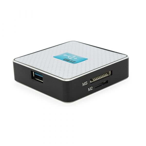 
					Кардрідер універсальний USB 3.0 HDH-939 SD / MMC / MS / TF / M2, USB2.0, White, Блистер