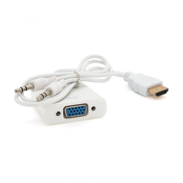 
					Конвертер HDMI (тато) на VGA (мама) 10cm, White, 4K / 2K, Пакет + AUDIO Q250