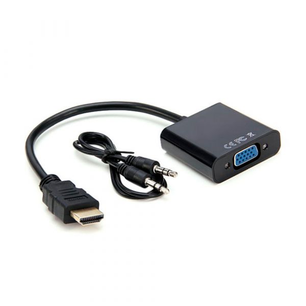 
					Конвертер HDMI (тато) на VGA (мама) 10cm, Black, 4K / 2K, Пакет + AUDIO Q250