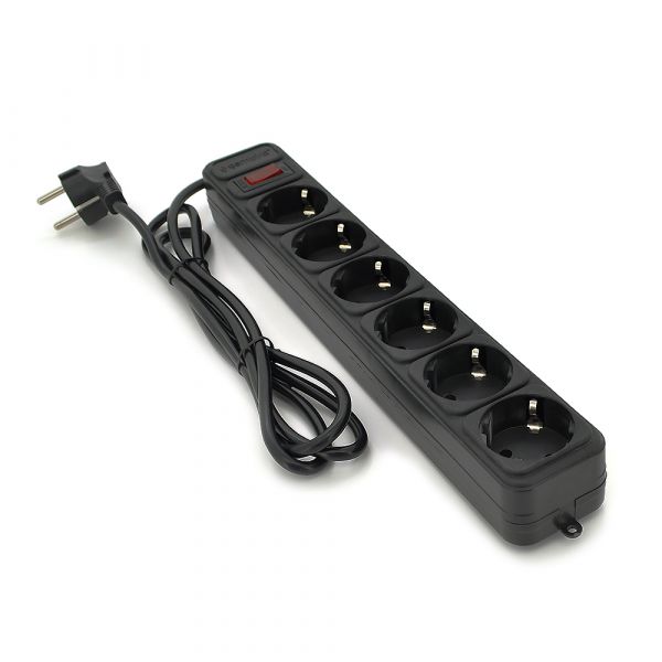 
					Мережевий подовжувач Gembird SP6, 220В 10А, 6 розеток, 4,5 м, Black, Q30