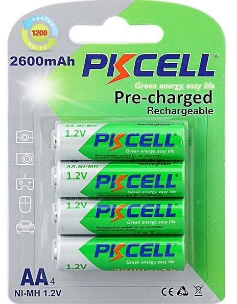 
					Акумулятор PKCELL 1.2V AA 2600mAh NiMH Already Charged, 4 штуки в блістері ціна за блістер, Q12