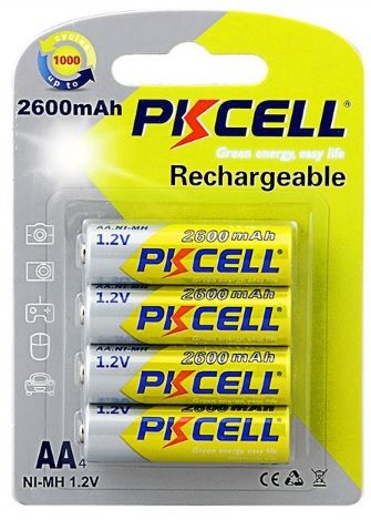 
					Акумулятор PKCELL 1.2V AA 2600mAh NiMH Rechargeable Battery, 4 штуки в блістері ціна за блістер, Q12