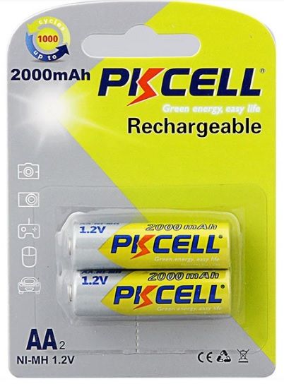 
					Акумулятор PKCELL 1.2V AA 2000mAh NiMH Rechargeable Battery, 2 штуки в блістері ціна за блістер, Q2