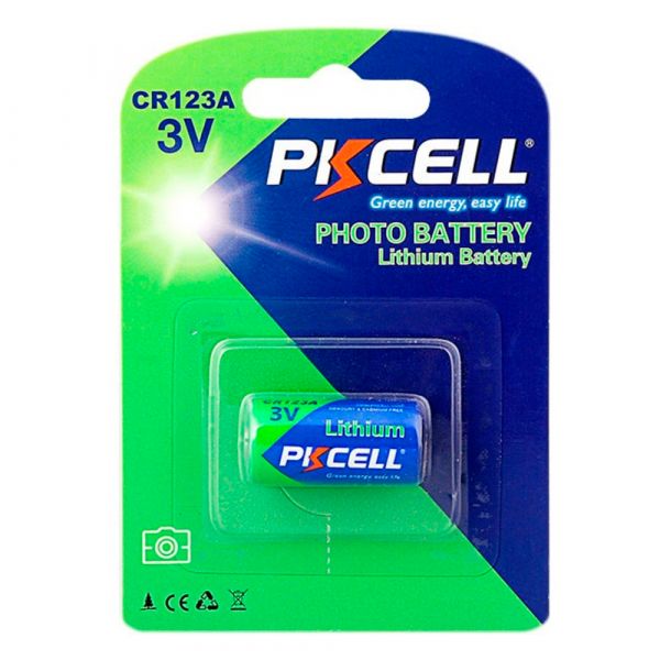 
					Батарейка літієва PKCELL 3V CR123A Lithium Manganese Battery ціна за блістер, Q8/96