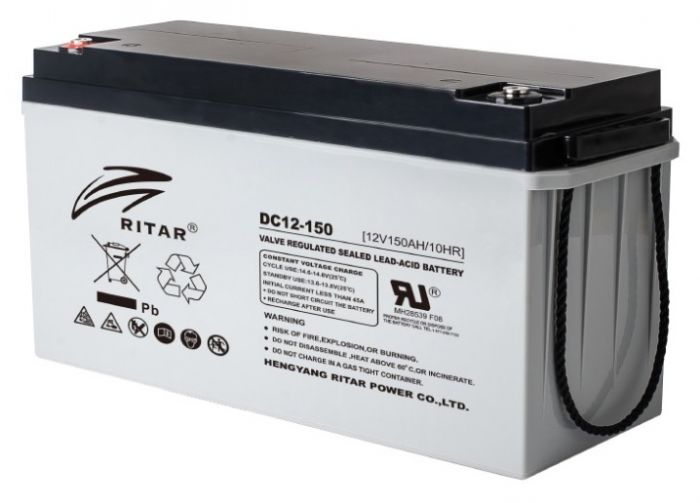 
					Акумуляторна батарея AGM RITAR DC12-150, Gray Case, 12V 150Ah (483х170х241)