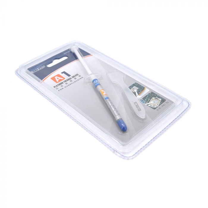 
					Паста термопровідна PCcooler A1 2g, шприц, Grey,> 7.5,0W / m-K, <0.006 ° C-in² / W, -50 ° ≈180 °, В'язкість -85K cPs, блістер Q50