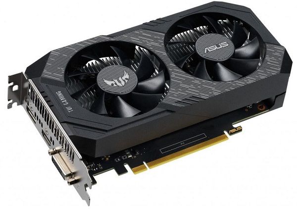 Відеокарта GeForce GTX 1650  4GB GDDR6   Asus TUF Gaming OC Edition  (128-bit, Boost-частота 1785 / 1755 МГц, HDMI 2.0b, DisplayPort 1.4, DVI-D, 20.6 x 12.5 x 4.6 см)