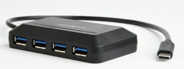 Адаптер Пристрій USB Hub Maxxter (ACT-HUB3C-4P) Type-C на 4 порта USB 3.0