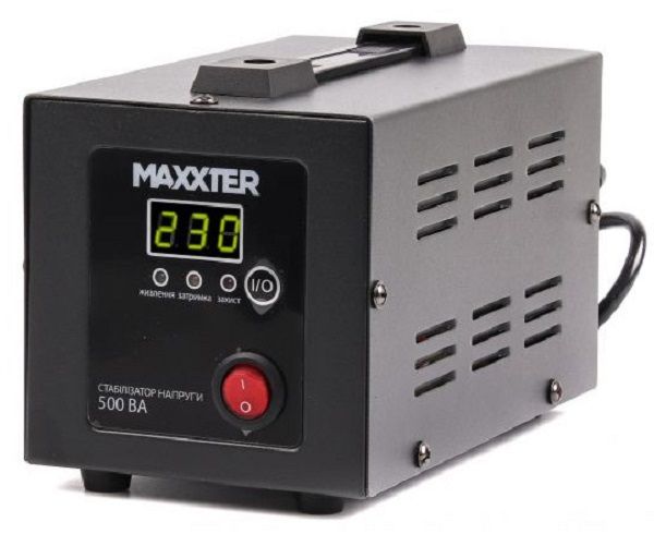 Стабілізатор напруги Maxxter MX-AVR-E500-01230 В, 500 ВА автоматичний регулятор напруги, 500 ВА