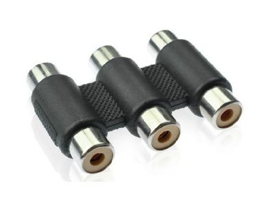 
					Сплітер 3хRCA (мама)/3хRCA (мама), Black, пластик