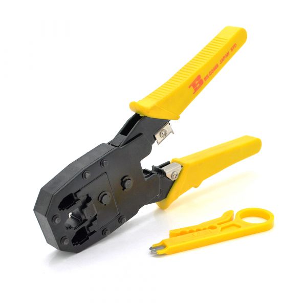 
					Інструмент Merlion BS-3268 для обжимки RJ-45 (8P8C) та RJ-12/11 (6P6C), 4P / 6P / 8P. Жовті