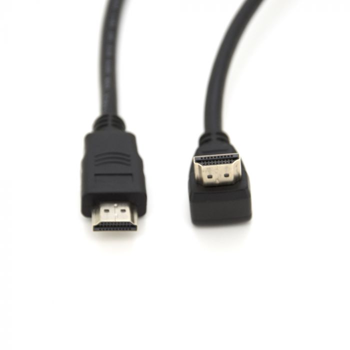
					Кабель Merlion HDMI-HDMI  1,5m, v1.4, OD- 7.5mm, круглий Black, коннектор Black 90°кутовий