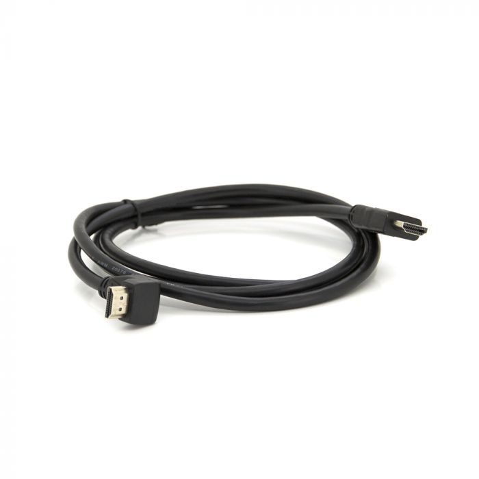 
					Кабель Merlion HDMI-HDMI  1,5m, v1.4, OD- 7.5mm, круглий Black, коннектор Black 90°кутовий