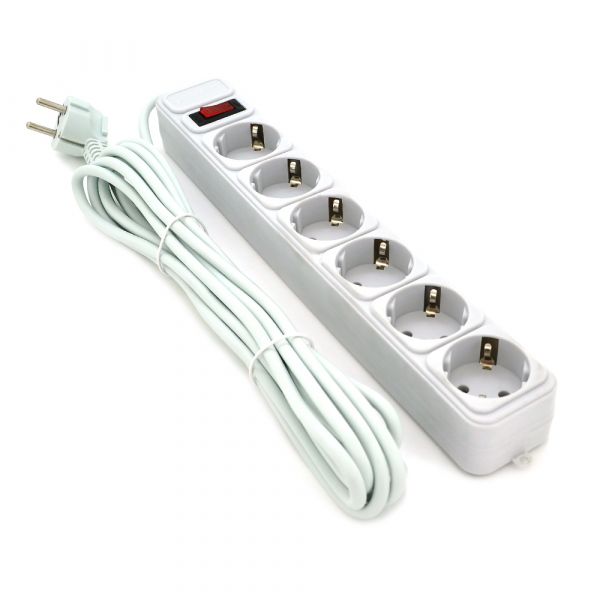 
					Мережевий подовжувач Gembird SP6, 220В 10А, 6 розеток, 4,5 м, Gray, Q30