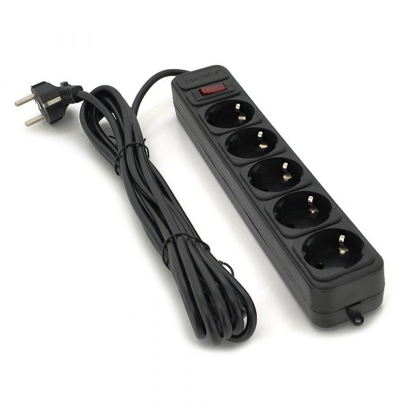 
					Мережевий фільтр ALFA W550, 220В 10А,  5 розетoк, 5,0 m, white (50)