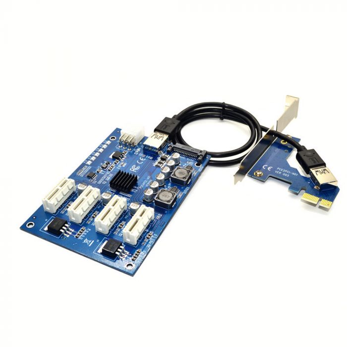
					Cпліттер-розгалужувач-хаб PCI-e x 1 на 3 порту х 1, BOX