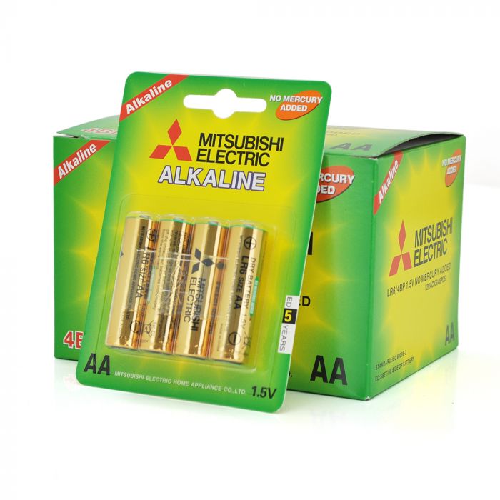 
					Батарейка лужна MITSUBISHI 1.5V AA / LR6, 4pcs / card, 48pcs / inner box, 576pcs / ctn