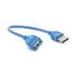 
					Подовжувач USB 2.0 AM / AF, 0.3m, прозорий синій Q500