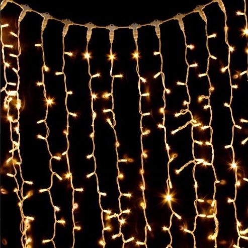 
					Гірлянда 240LED (Водоспад) White Hot, 8 режимів, 2*2метри, прозора ізоляція, BOX