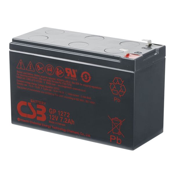 
					Аккумуляторна батарея CSB GP1272F2, 12V 7,2Ah (25W) (151х65х100мм) 1.9кг Q10/420