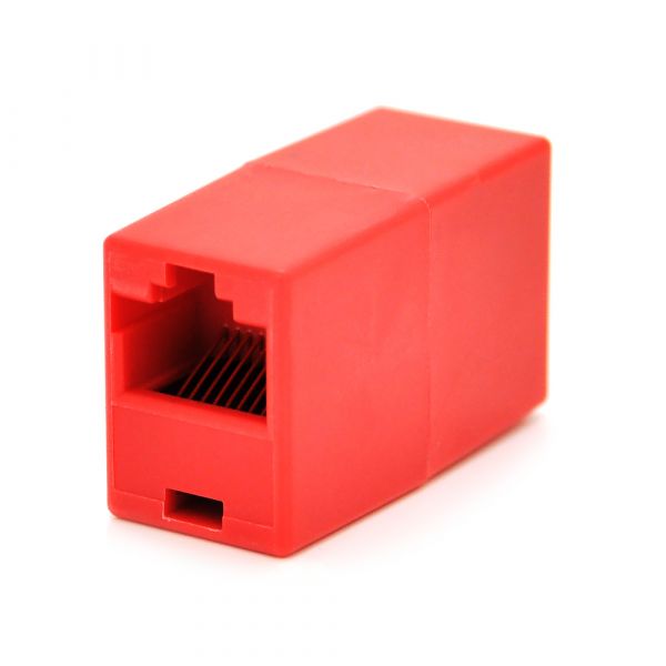 
					З'єднувач RJ45 8P8C мама / мама RJ45 для з'єднання кабелю, червоний, Q100