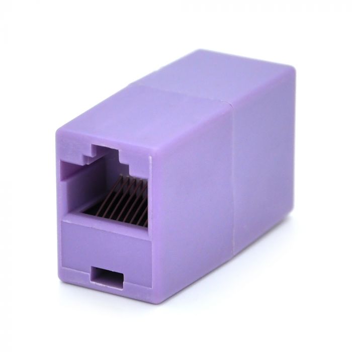 
					З'єднувач RJ45 8P8C мама / мама RJ45 для з'єднання кабелю, фіолетовий, Q100