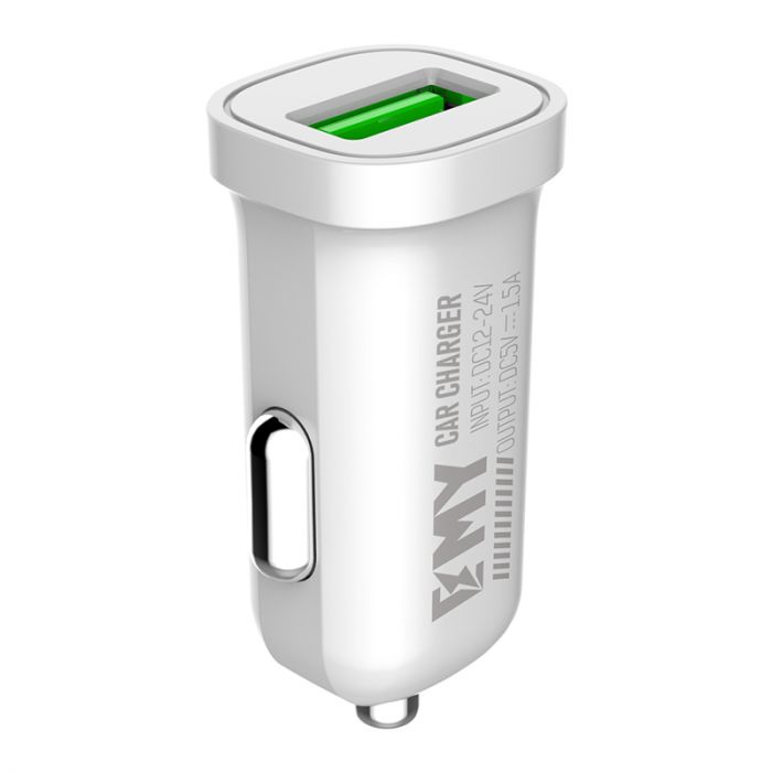 
					Набір 2 в 1 АЗУ With Micro-USB Cable DC12-24V MY-10, 1 x USB, 5V / 7.5W, Output: 5V / 1.5A, White, Blister- box, Q25