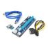 
					Riser PCI-EX, x1=>x16, 6-pin, SATA=>6Pin, USB 3.0 AM-AM 0,6 м (синій) , конденсатори 270, Пакет