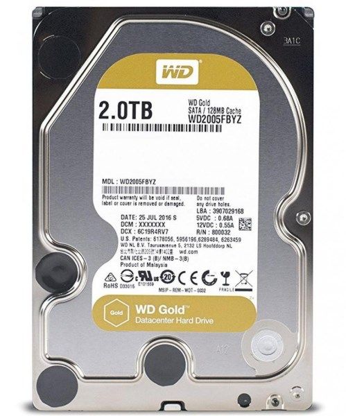 Жорсткий диск 3.5"   2TB Western Digital Gold   SATA 3, 128MB, 7200rpm   (WD2005FBYZ)