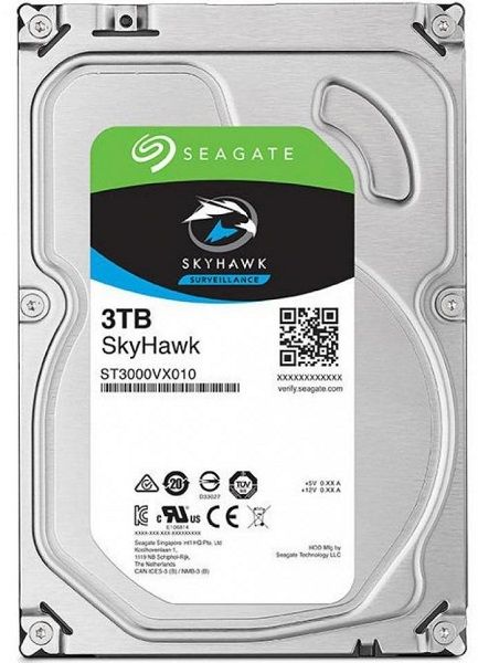 Жорсткий диск 3.5"   3TB Seagate SkyHawk   SATA 3, 256MB, 5400rpm  (ST3000VX009)