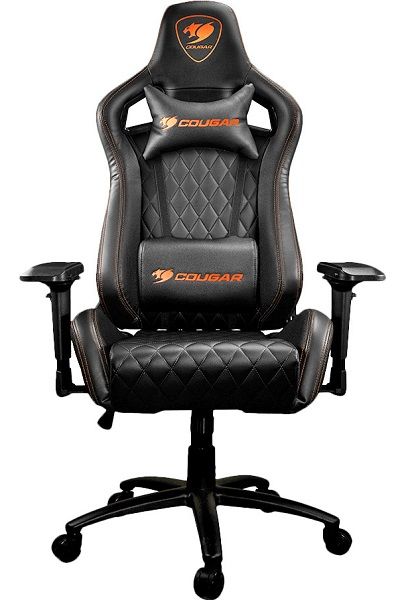 Крісло для геймерів Cougar Armor S Black  дихаюча екошкіра, стальний каркас, чорний