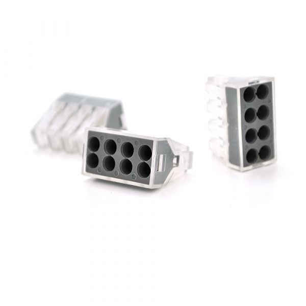 
					Клема з затискачем 8-дротова WAGO K773-108 для розподільчих коробок, 8-pin, прозоро-чорна