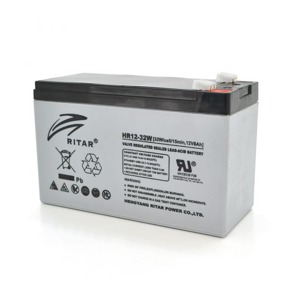 
					Акумуляторна батарея AGM RITAR HR1232W, Gray Case, 12V 8.0Ah ( 151 х 65 х 94 (100 ) 2.20kg Q10¶