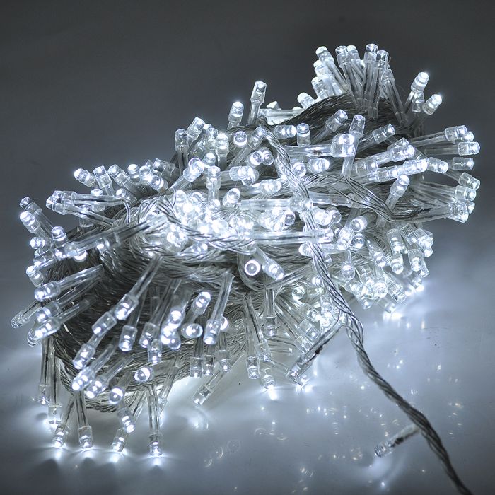 
					Гірлянди 200LED (Діод) White, 8 режимів, 13.5 метрів, прозора ізоляція, BOX
