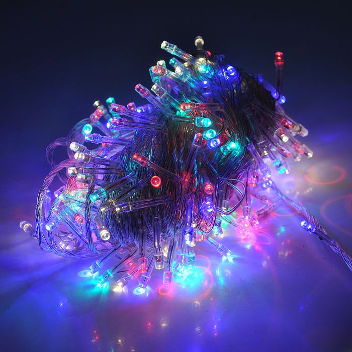 
					Гірлянди 300LED (Діод) Red / Green / Blue / Yellow, 8 режимів, 16метров, прозора ізоляція, BOX