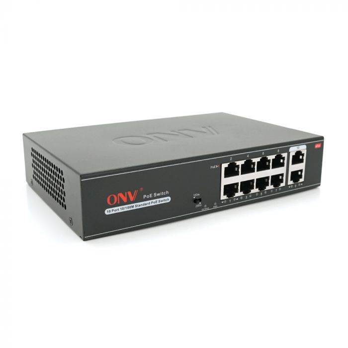 
					8ми портовий PoE комутатор ONV-H1108PLS, 8хРоЕ 100 Мбіт + 2х100 Мбіт до 250м, IEEE802.3af/at, загальна потужність 100 Вт